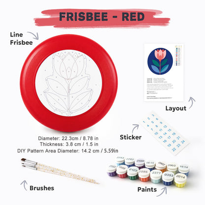 Pink Tulip on Navy (Paint by Numbers Flying Disc)