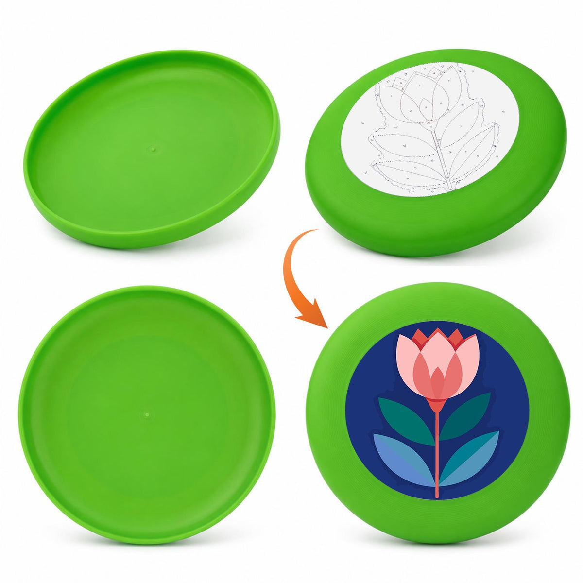 Pink Tulip on Navy (Paint by Numbers Flying Disc)