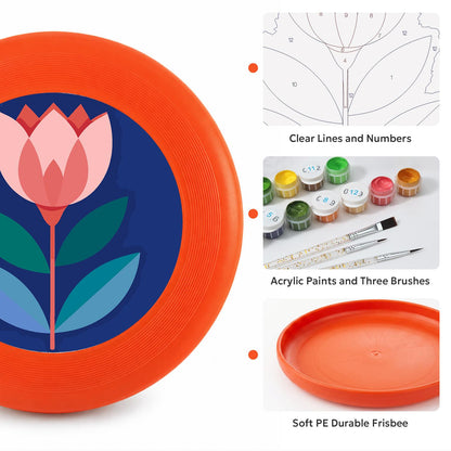 Pink Tulip on Navy (Paint by Numbers Flying Disc)