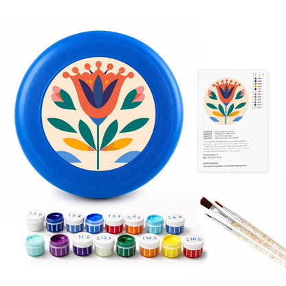 Cream Folk Flower (Paint by Numbers Flying Disc)