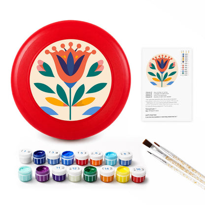 Cream Folk Flower (Paint by Numbers Flying Disc)