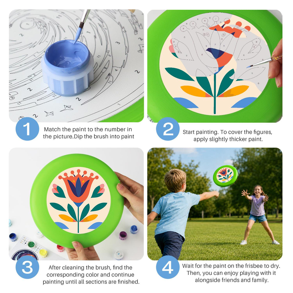 Cream Folk Flower (Paint by Numbers Flying Disc)