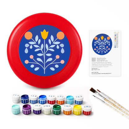 Blue Botanical Tree (Paint by Numbers Flying Disc)