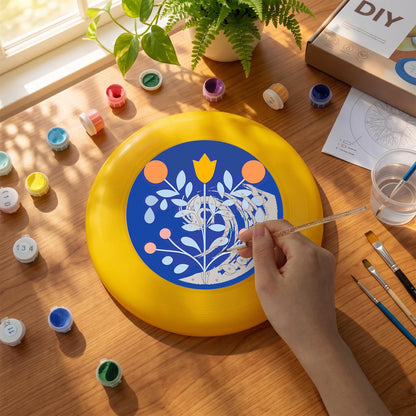 Blue Botanical Tree (Paint by Numbers Flying Disc)