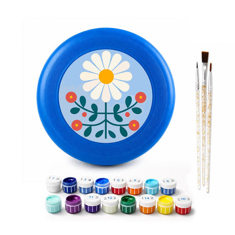 White Daisy on Blue (Paint by Numbers Flying Disc)