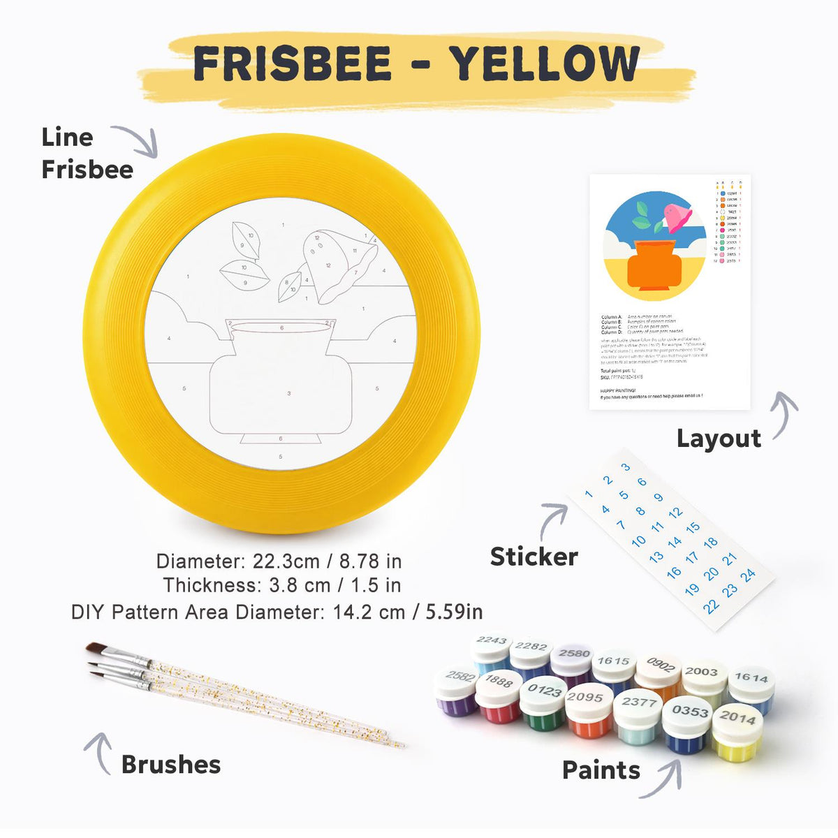 Potted Cactus (Paint by Numbers Flying Disc)