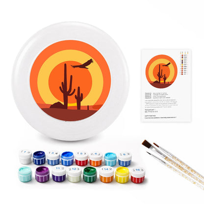 Desert Cactus Sunset (Paint by Numbers Flying Disc)