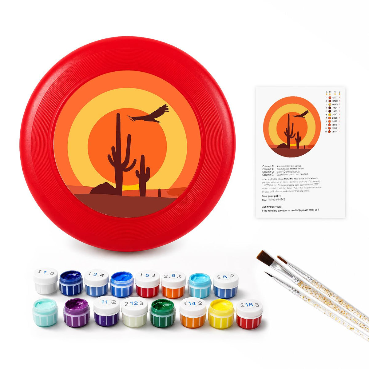 Desert Cactus Sunset (Paint by Numbers Flying Disc)