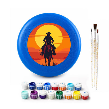 Cowboy at Sunset (Paint by Numbers Flying Disc)