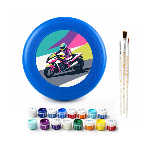 Speeding Motorcycle (Paint by Numbers Flying Disc)