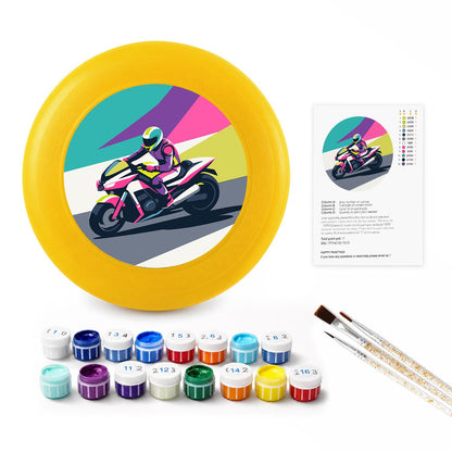 Speeding Motorcycle (Paint by Numbers Flying Disc)