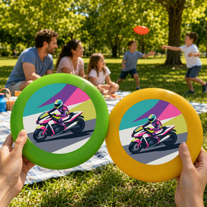 Speeding Motorcycle (Paint by Numbers Flying Disc)