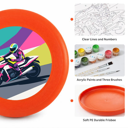 Speeding Motorcycle (Paint by Numbers Flying Disc)