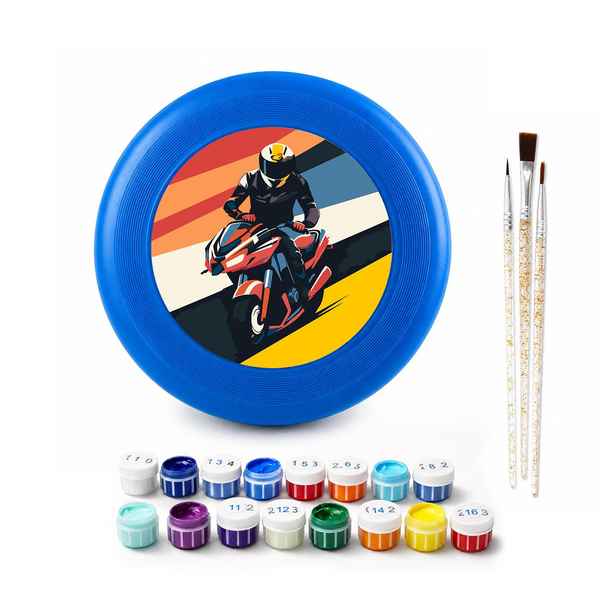 Motorcycle Racer (Paint by Numbers Flying Disc)