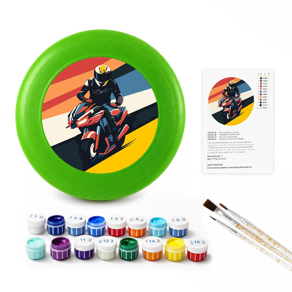 Motorcycle Racer (Paint by Numbers Flying Disc)