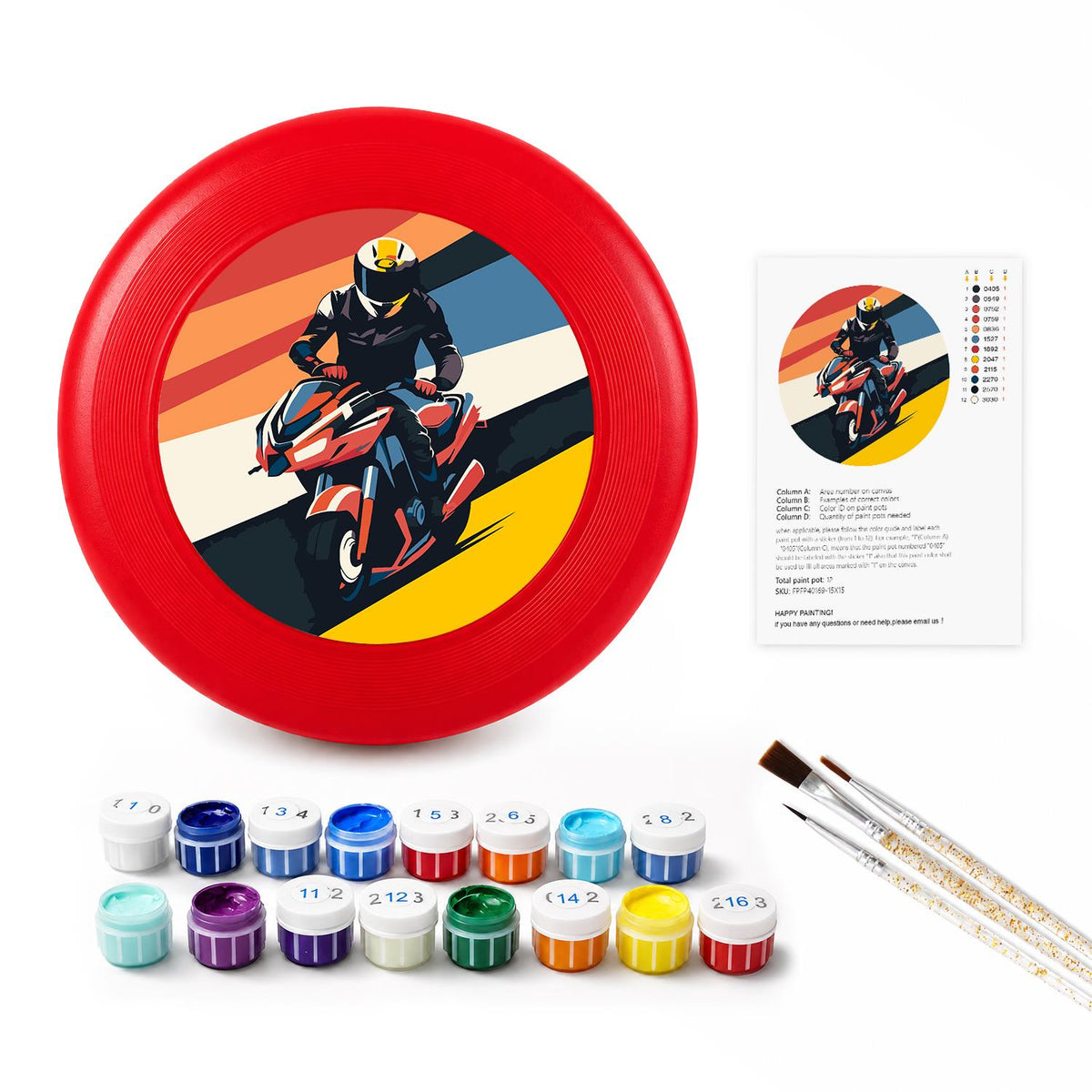 Motorcycle Racer (Paint by Numbers Flying Disc)