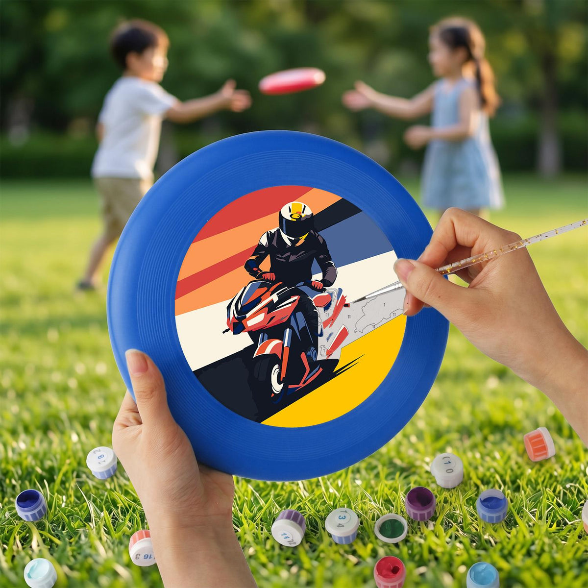 Motorcycle Racer (Paint by Numbers Flying Disc)