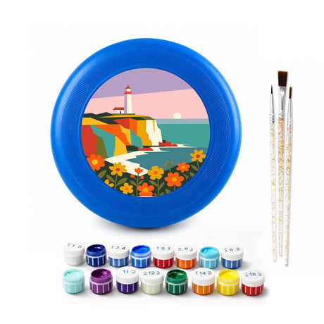 Coastal Flower Cliffs (Paint by Numbers Flying Disc)