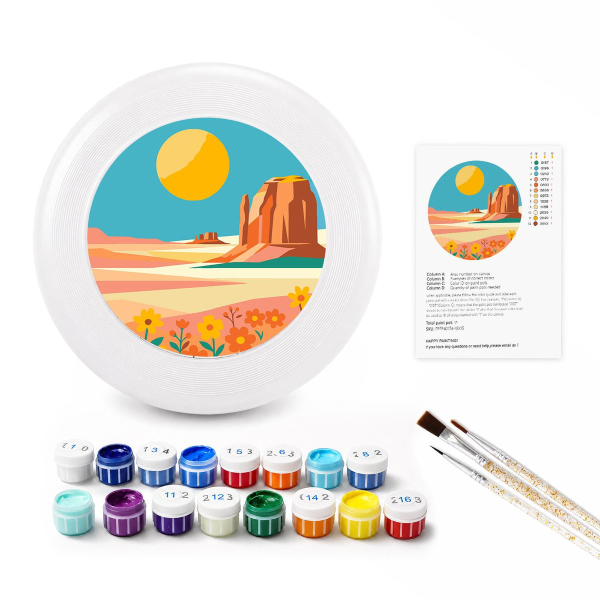Sunny Coastal Cove (Paint by Numbers Flying Disc)