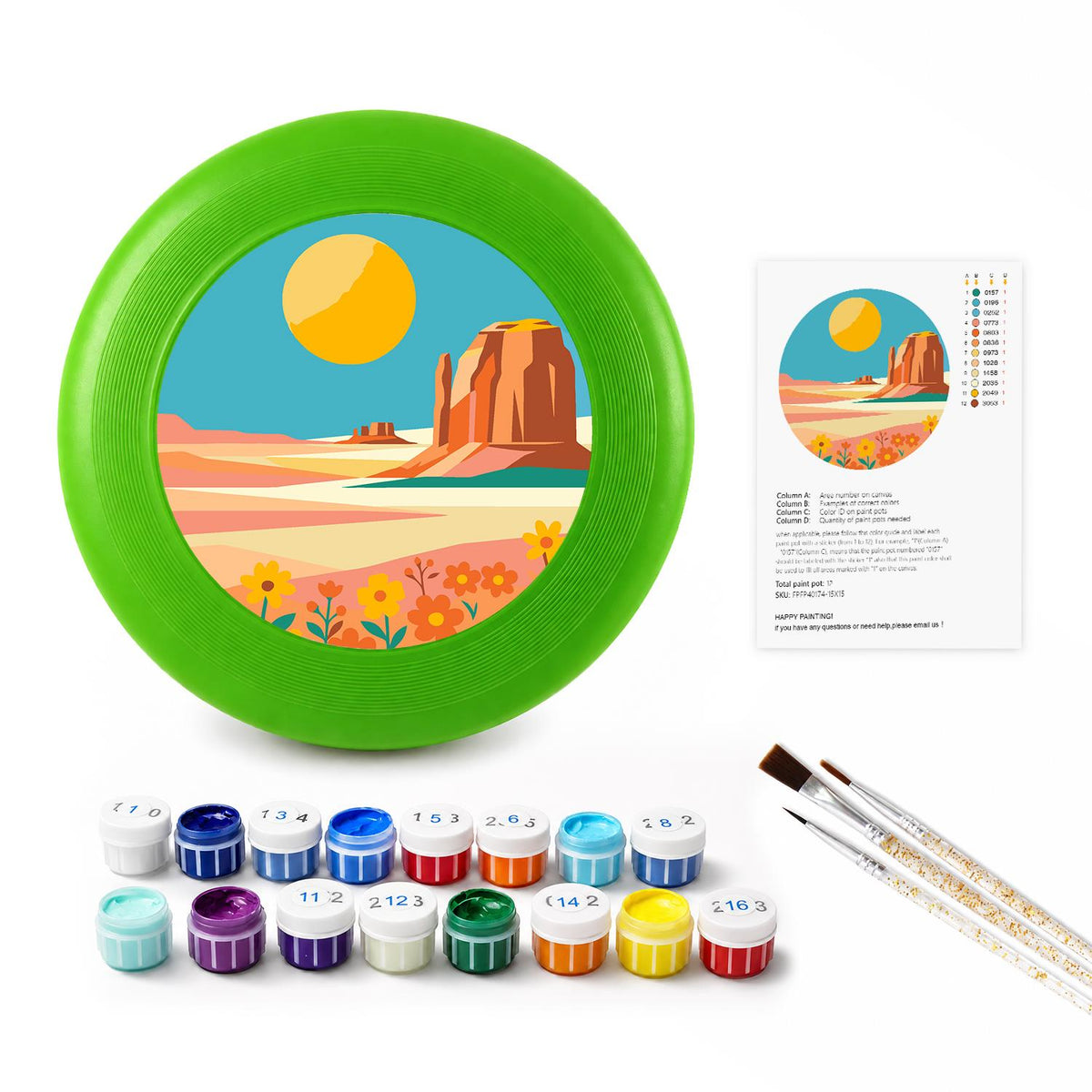 Sunny Coastal Cove (Paint by Numbers Flying Disc)