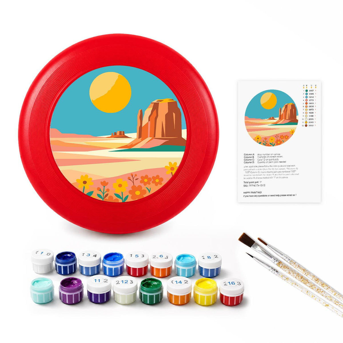 Sunny Coastal Cove (Paint by Numbers Flying Disc)