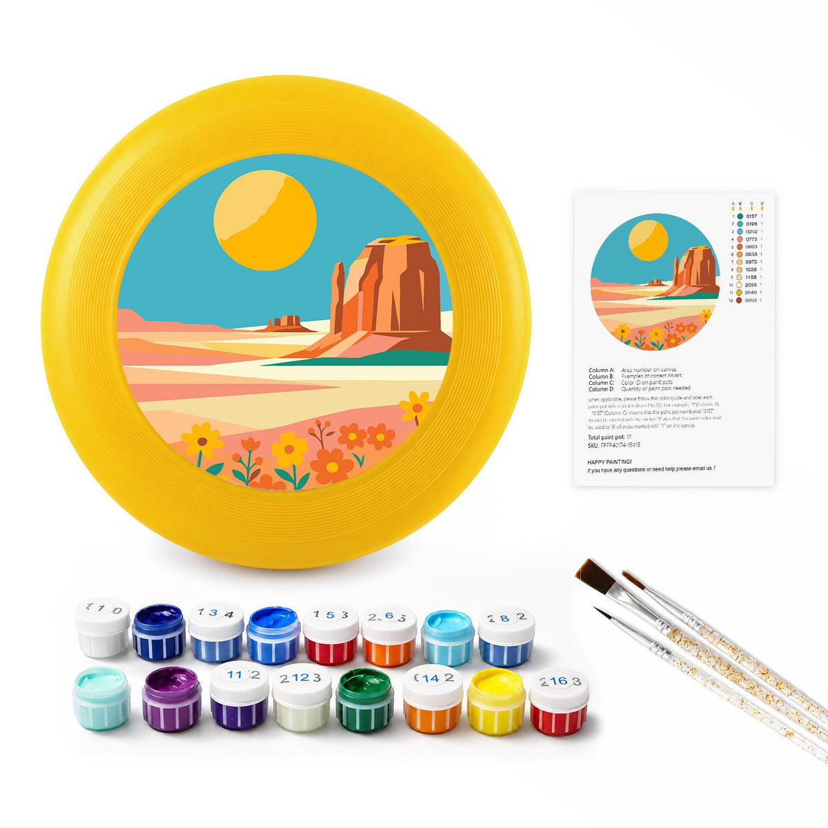Sunny Coastal Cove (Paint by Numbers Flying Disc)