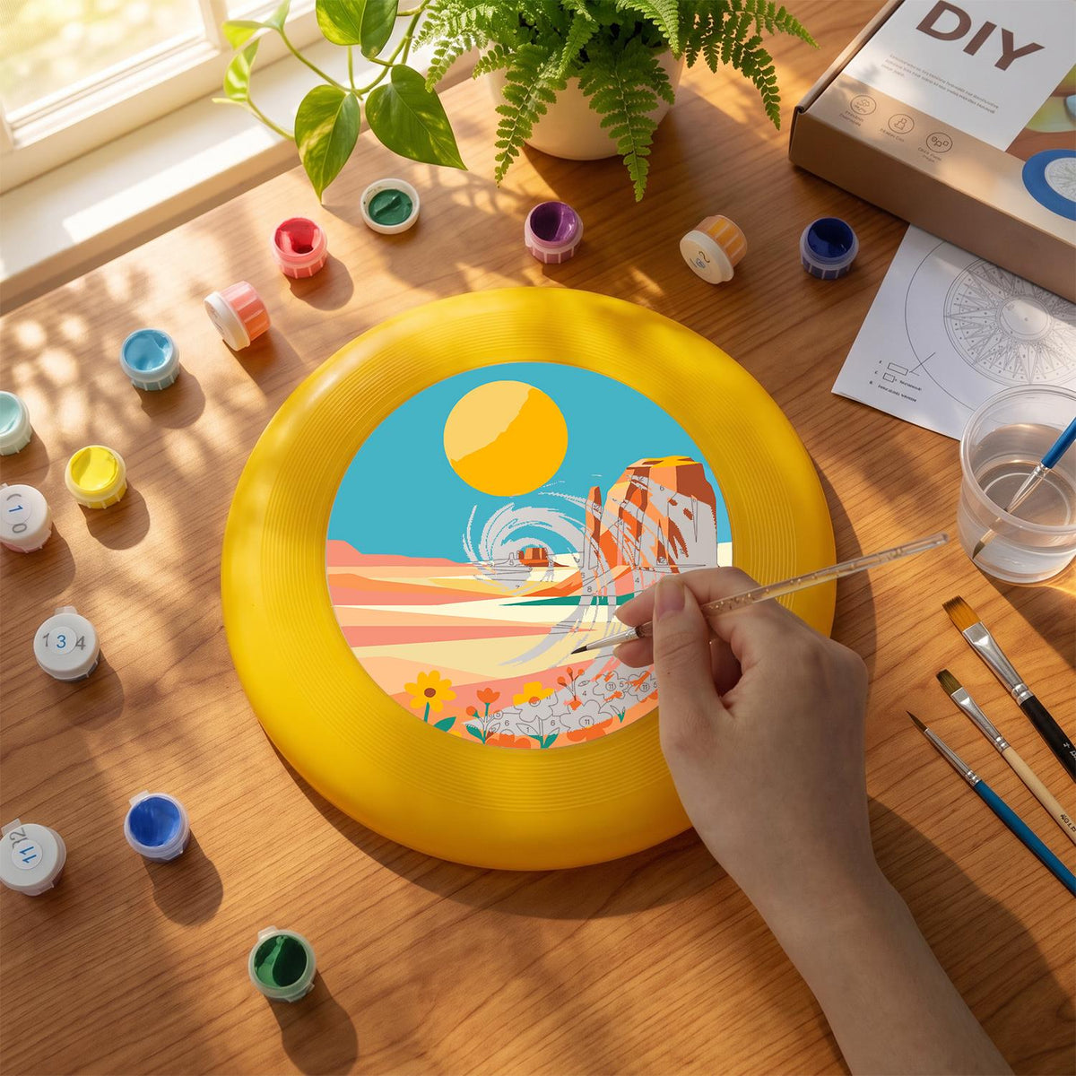 Sunny Coastal Cove (Paint by Numbers Flying Disc)