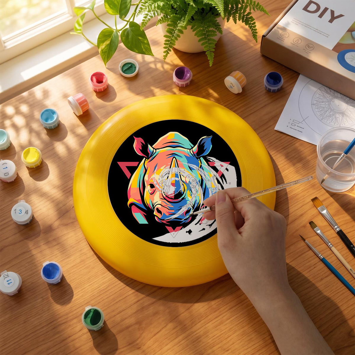 Neon Rhino (Paint by Numbers Flying Disc)