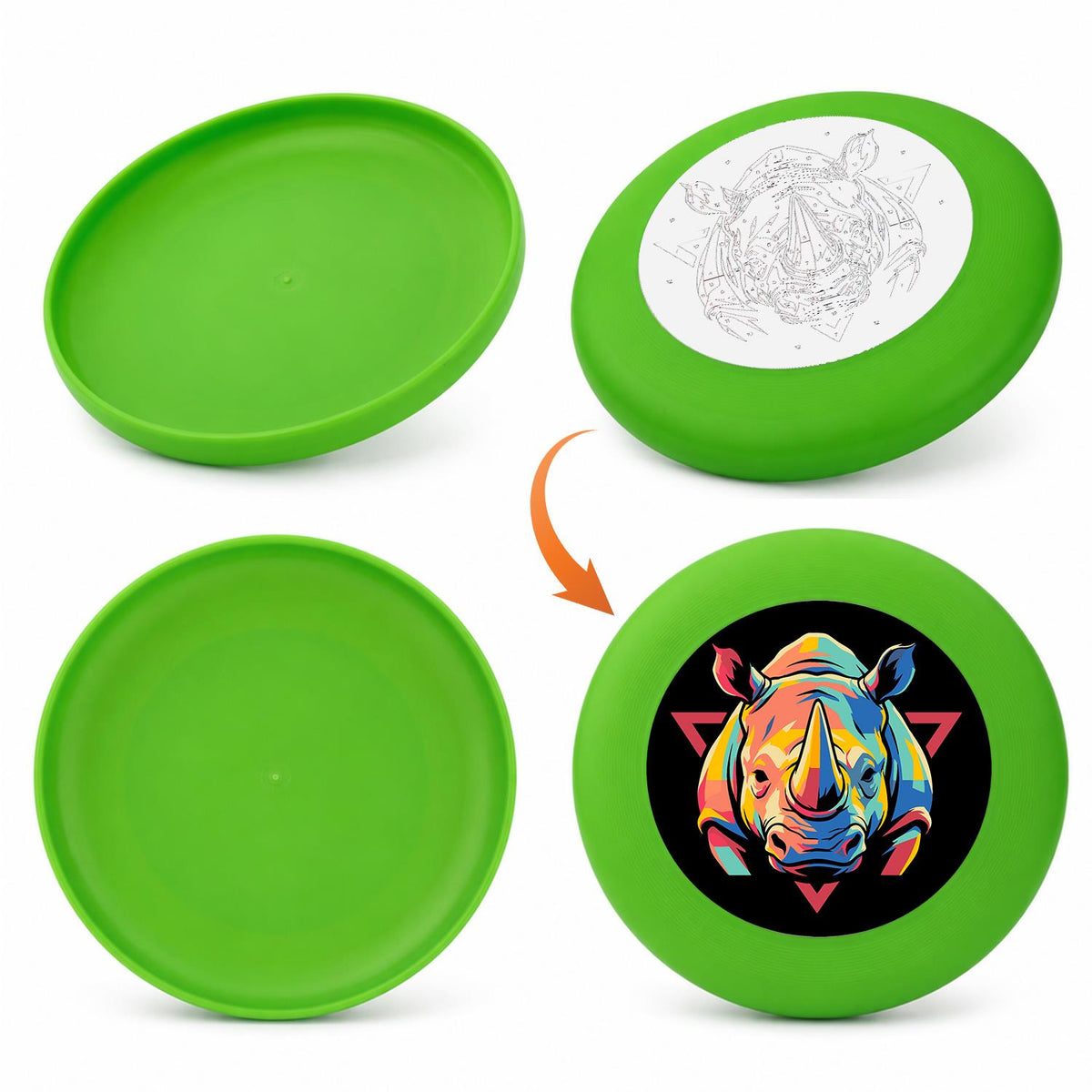 Neon Rhino (Paint by Numbers Flying Disc)