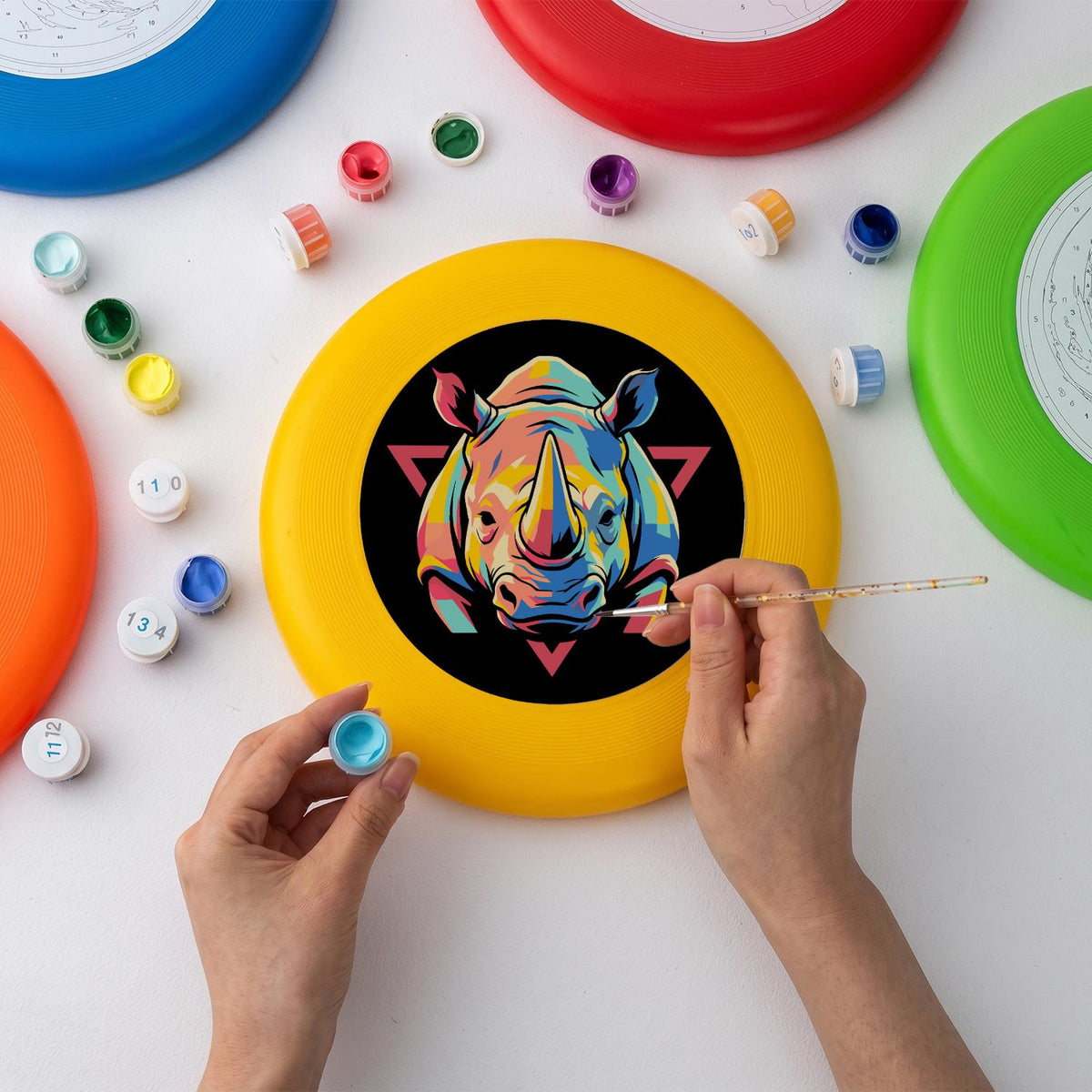 Neon Rhino (Paint by Numbers Flying Disc)