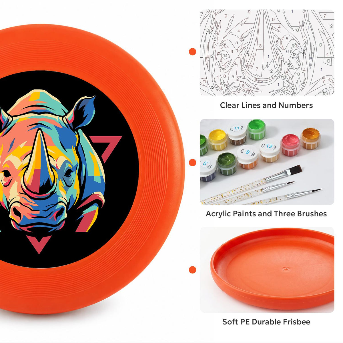 Neon Rhino (Paint by Numbers Flying Disc)