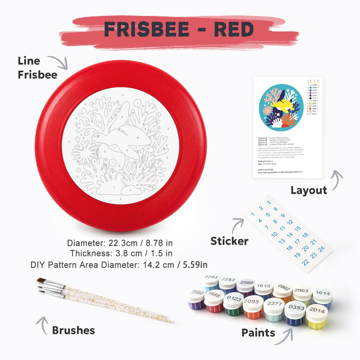 Coral Reef Fish (Paint by Numbers Flying Disc)