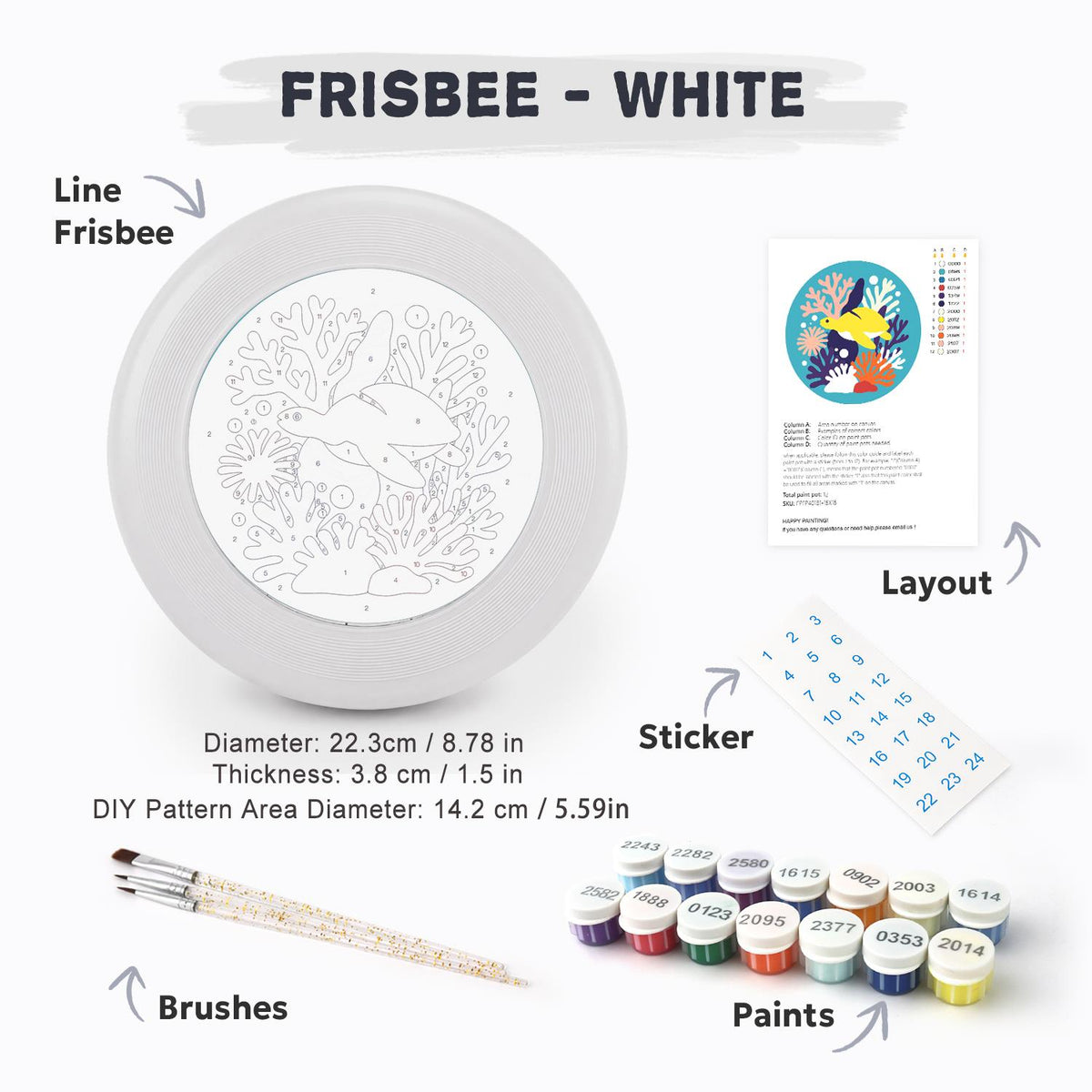 Coral Reef Fish (Paint by Numbers Flying Disc)