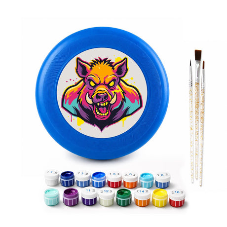 Purple Wolf Portrait (Paint by Numbers Flying Disc)