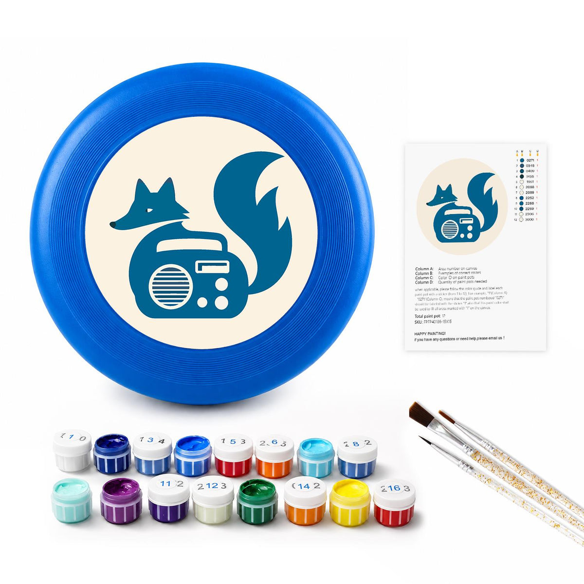Fox and Radio (Paint by Numbers Flying Disc)