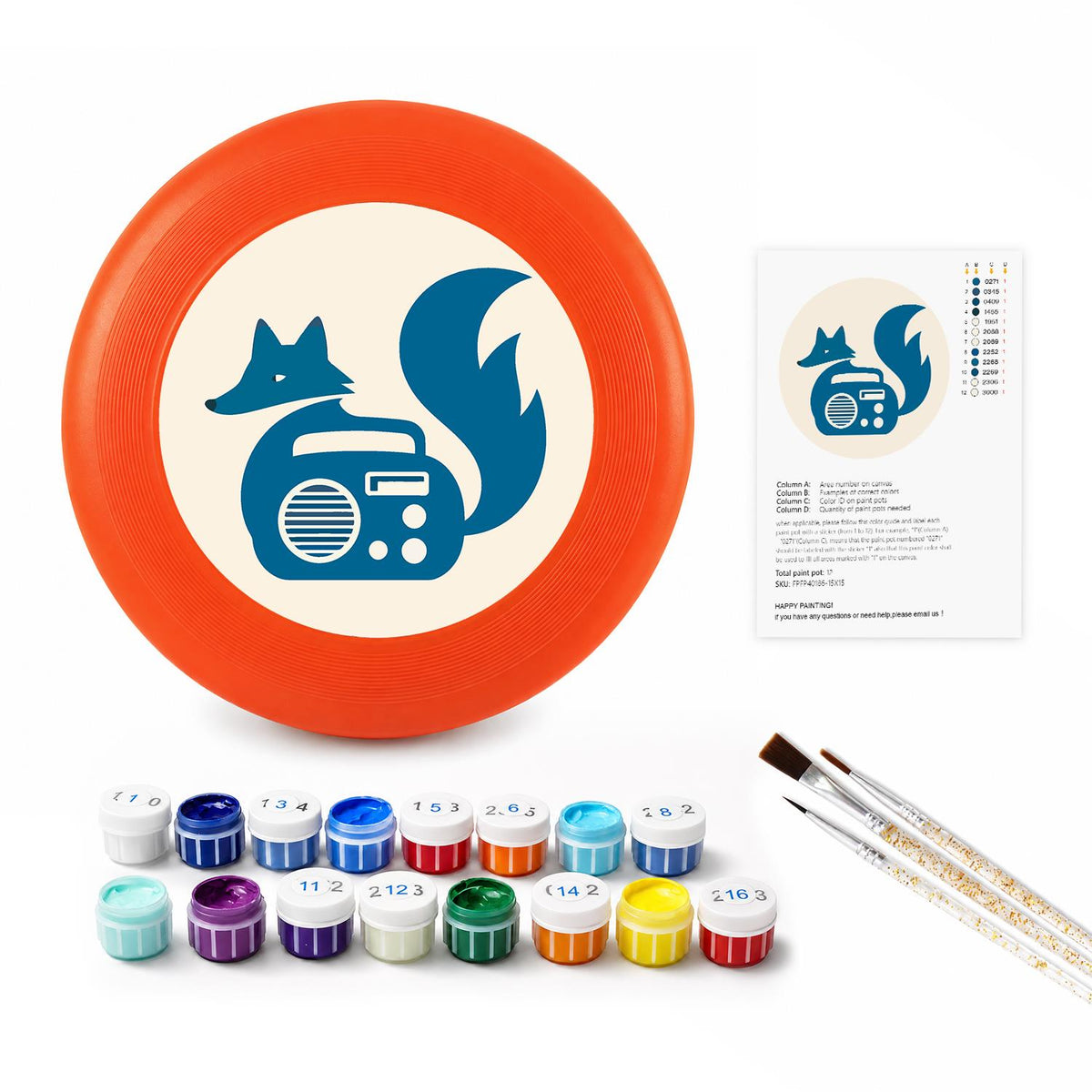 Fox and Radio (Paint by Numbers Flying Disc)