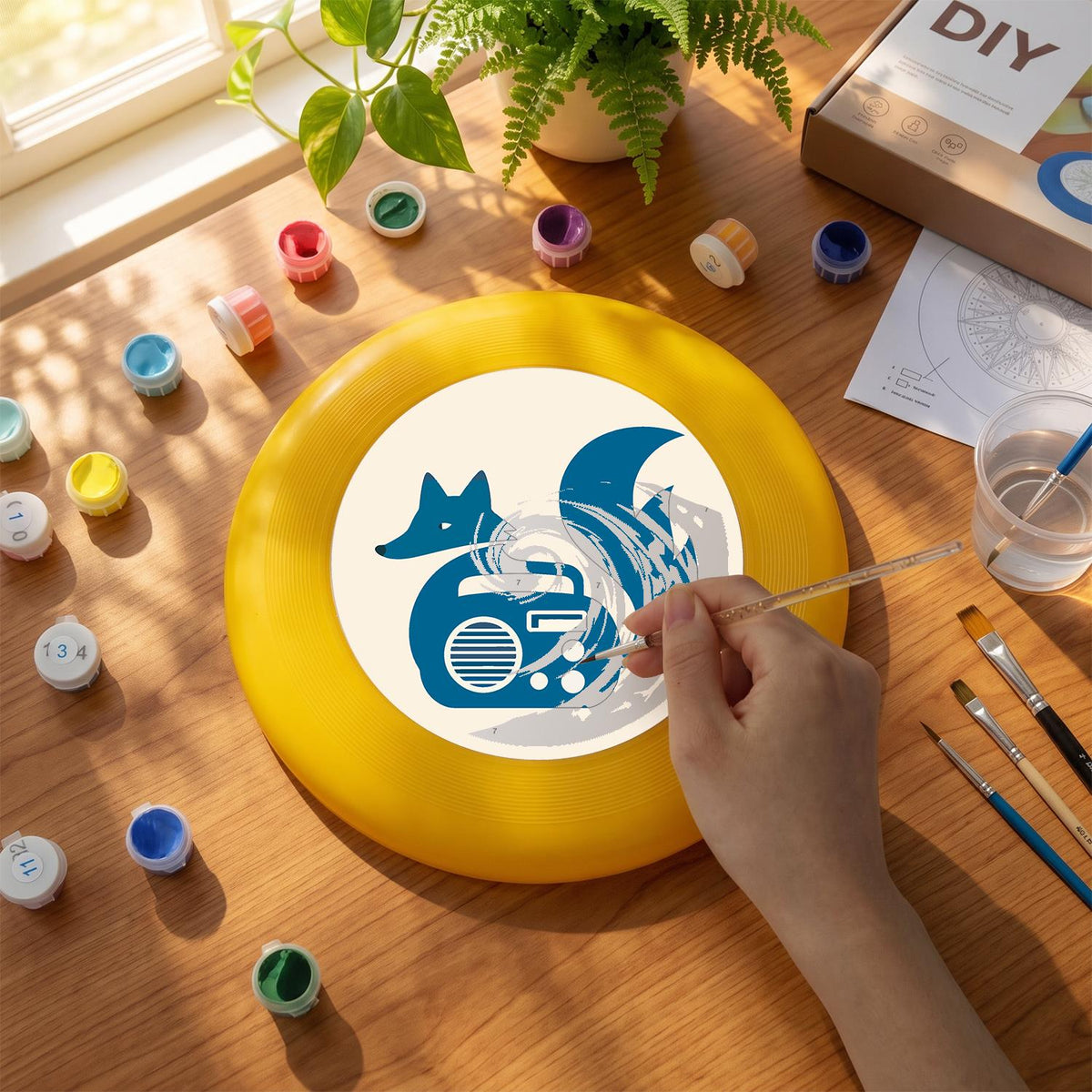Fox and Radio (Paint by Numbers Flying Disc)