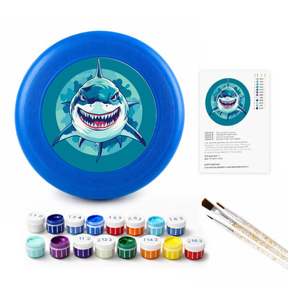 Grinning Blue Shark (Paint by Numbers Flying Disc)