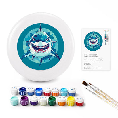 Grinning Blue Shark (Paint by Numbers Flying Disc)