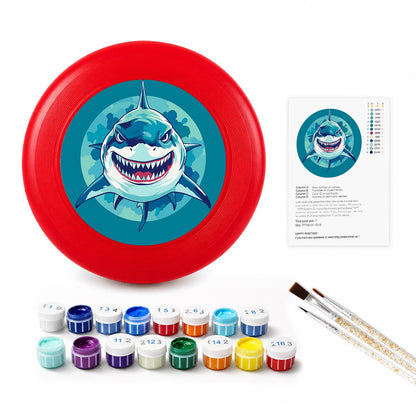 Grinning Blue Shark (Paint by Numbers Flying Disc)