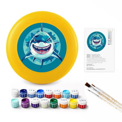 Grinning Blue Shark (Paint by Numbers Flying Disc)