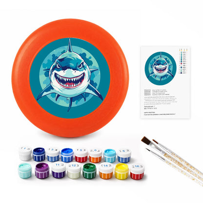 Grinning Blue Shark (Paint by Numbers Flying Disc)