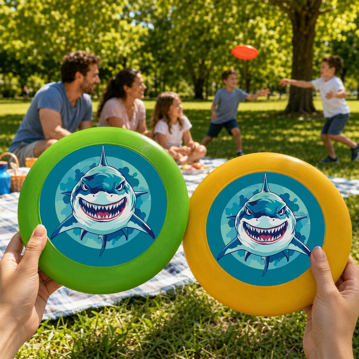 Grinning Blue Shark (Paint by Numbers Flying Disc)