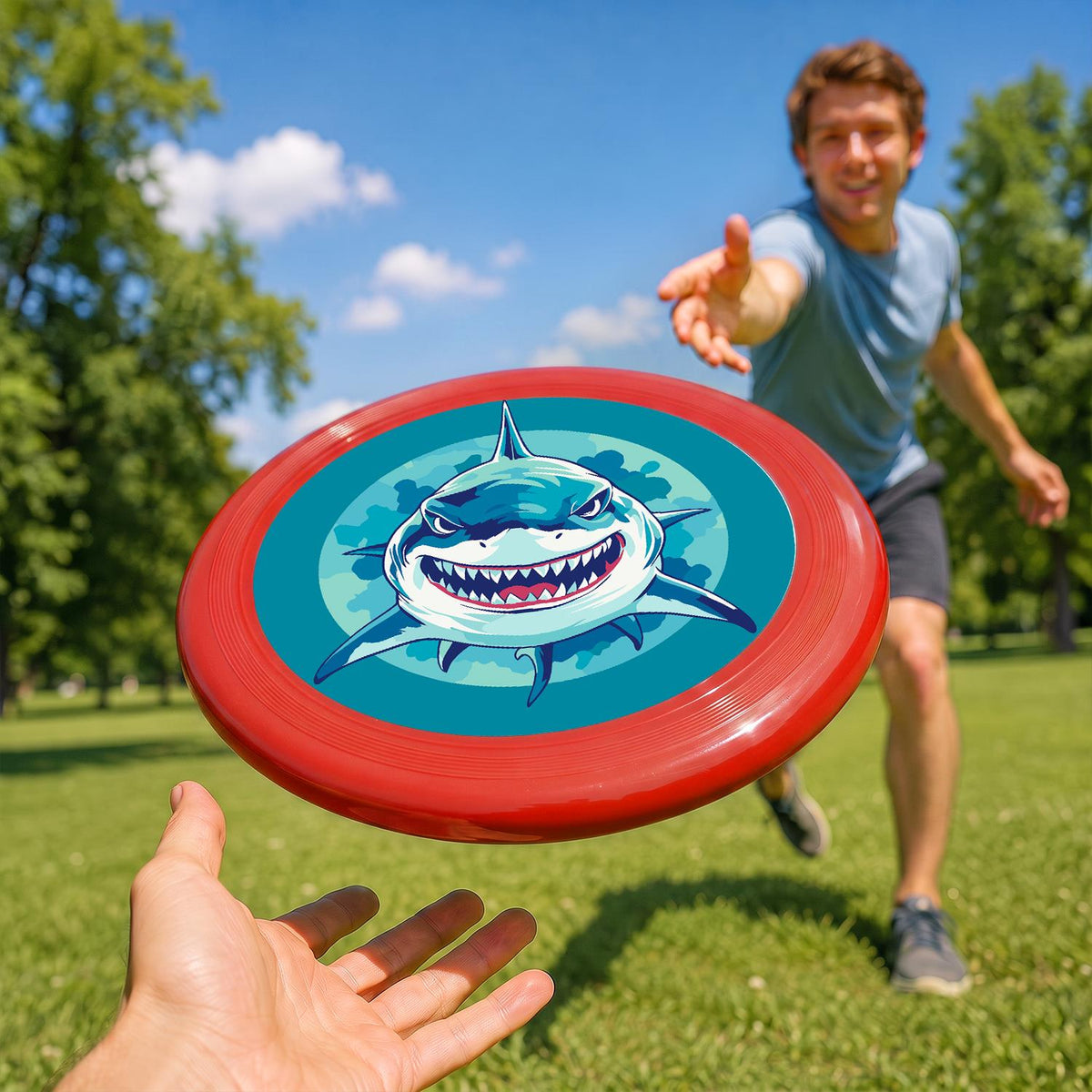 Grinning Blue Shark (Paint by Numbers Flying Disc)