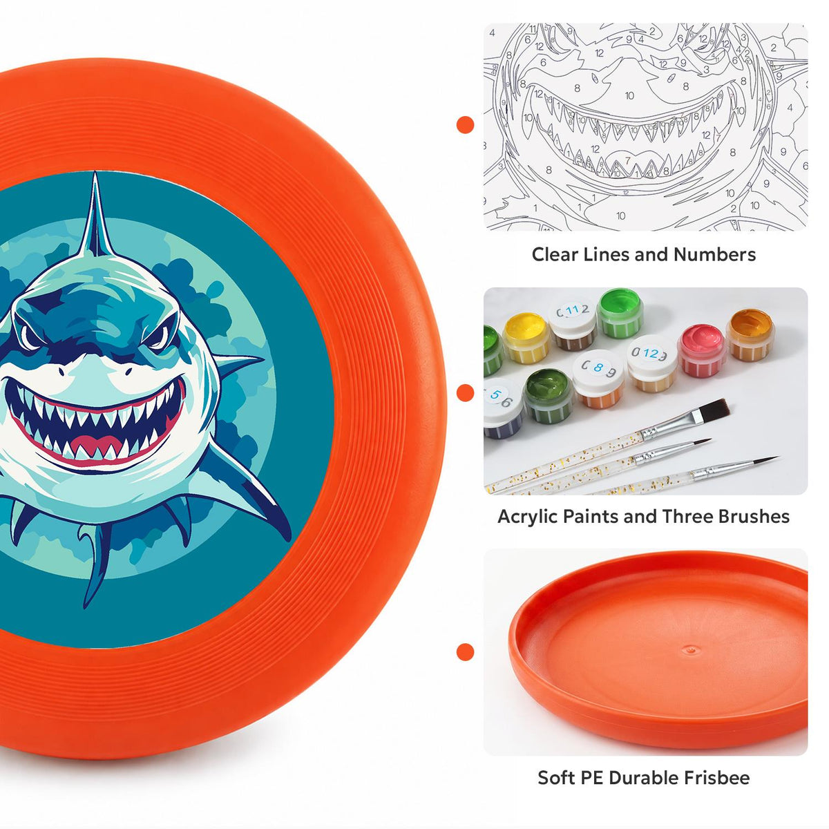 Grinning Blue Shark (Paint by Numbers Flying Disc)
