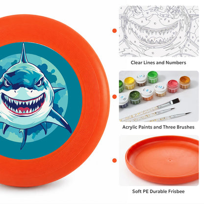 Grinning Blue Shark (Paint by Numbers Flying Disc)