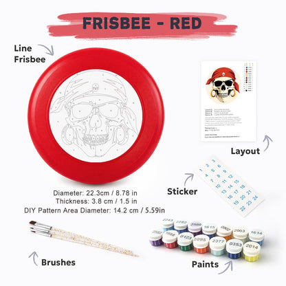 Red Bandana Pirate Skull (Paint by Numbers Flying Disc)