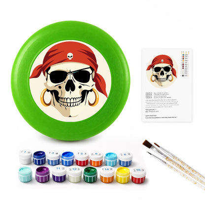 Red Bandana Pirate Skull (Paint by Numbers Flying Disc)