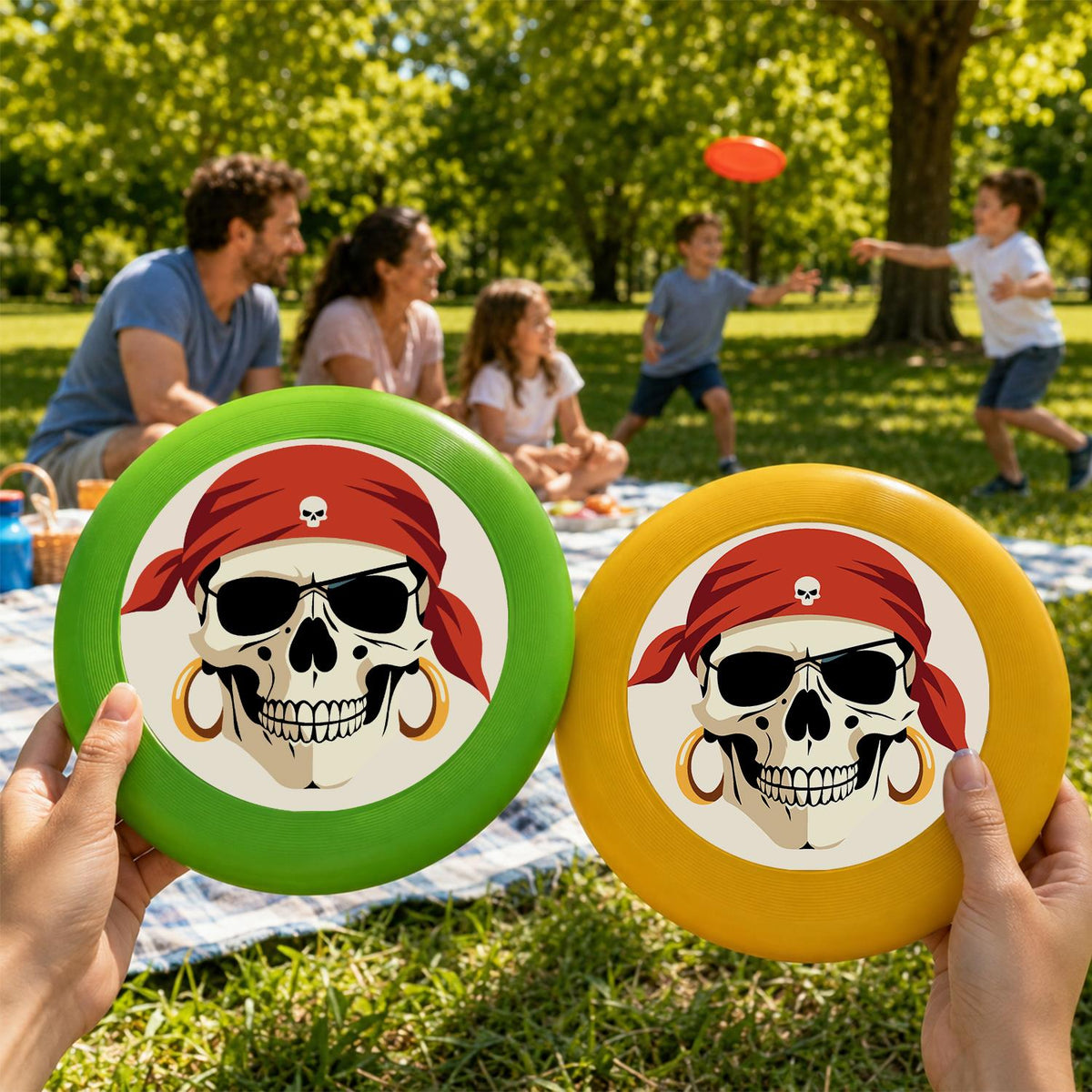 Red Bandana Pirate Skull (Paint by Numbers Flying Disc)