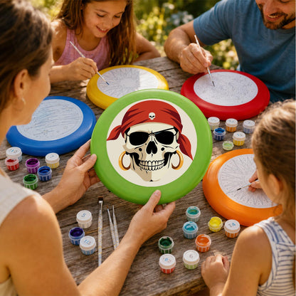 Red Bandana Pirate Skull (Paint by Numbers Flying Disc)